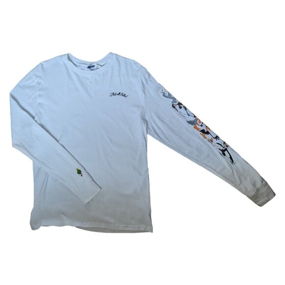 H&M Buggs Bunny White Long Sleeve Shirt with Characters on Sleeves  Women Size M - Picture 7 of 11